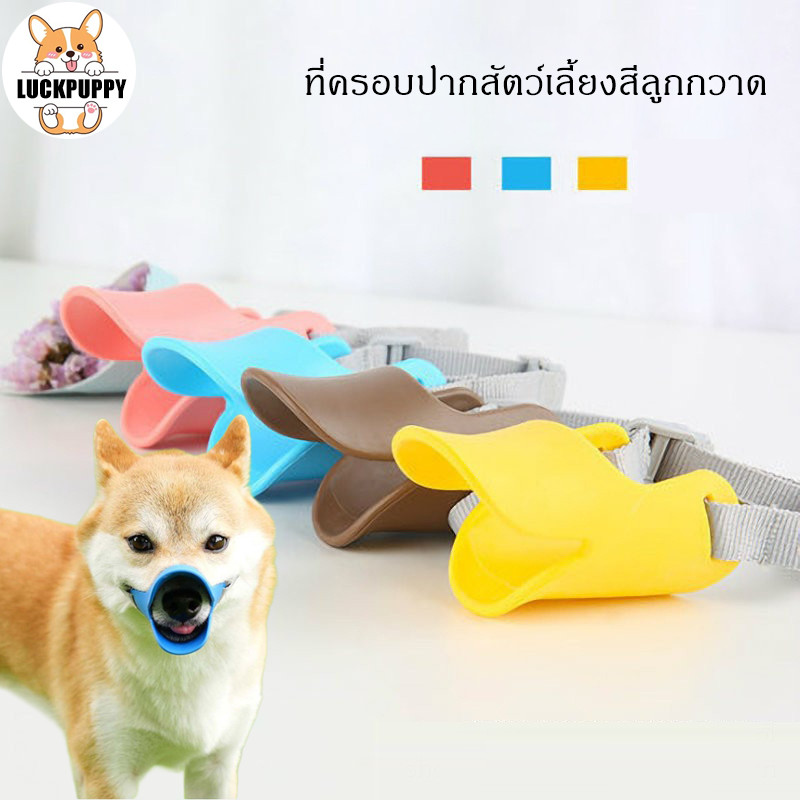 สินค้าพร้อมส่ง ตะกร้อปากสุนัข 🐶 ป้องกันกัด เลีย กินของแปลก ✨ ปรับขนาดได้ เหมาะสำหรับสุนัขพันธุ์เล็ก-กลาง
