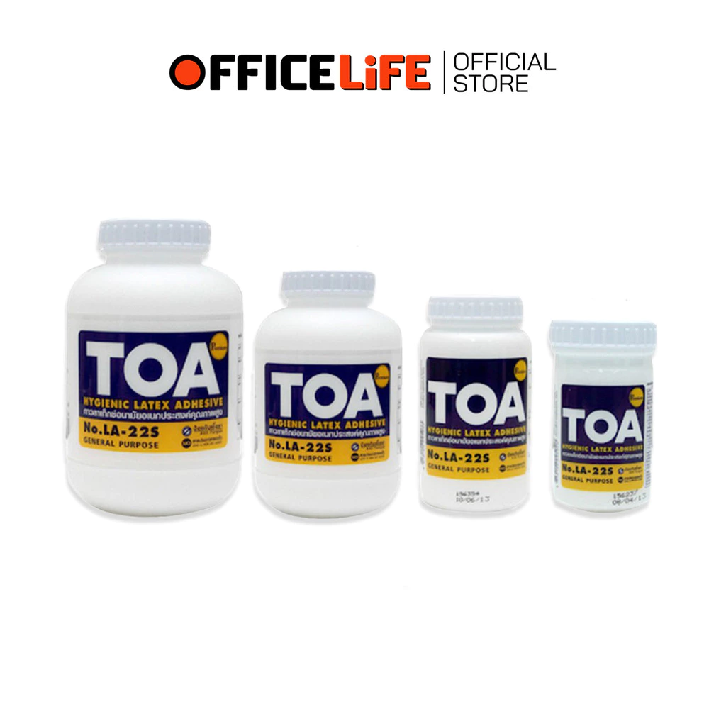 TOA (ทีโอเอ) กาวลาเท็กซ์ งานอเนกประสงค์ รุ่น LA-22S ขนาด 4 , 8 , 16 และ 32 ออนซ์ เนื้อกาวสีขาว ( 1 กระปุก )