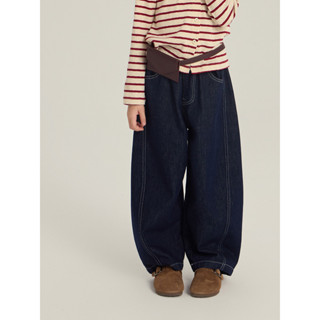 Ambb กางเกงเด็กสไตล์เกาหลี ลายเดนิมไม่ซีด สไตล์ใหม่ขากว้าง