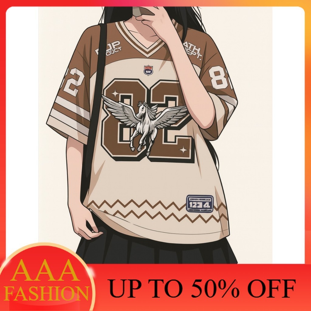 AAA FASHION Unisex Jersey PEGASUS 82 Streetwear Oversize Number Premium