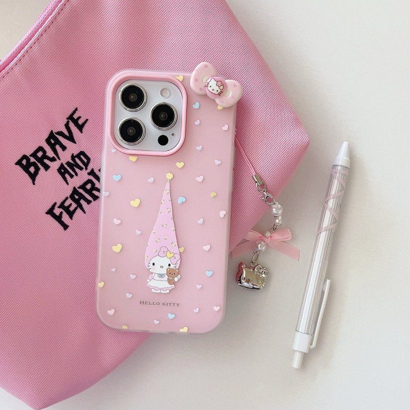 สีเต็มหน้าจอรักการ์ตูนแมว 2-in-1 jelly สําหรับ iPhone 11 12 13 14 15 16 17 Pro Max ปลอกป้องกันลายนิ้วมือ frosted hard cover สําหรับ iPhone16 กรณี