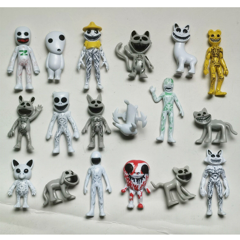 บล็อกตัวต่อ robox ของเล่น ข้ามพรมแดน3.5-4นิ้วพิการสวนสัตว์ทำมือ18รูปแบบเกมสยองขวัญตุ๊กตาตกแต่งของเล่