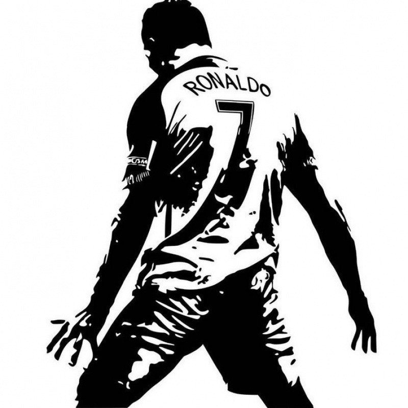 Hot Sale#ROMALDO Ronaldo7Football player silhouette wall sticker10aa