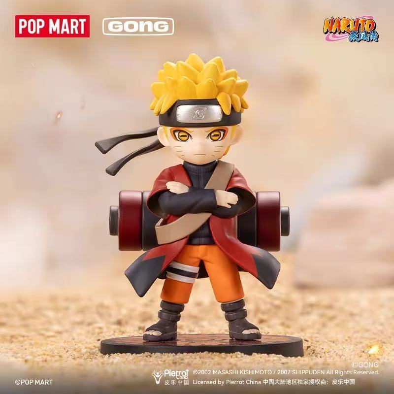 POPMART BubbleMats "Resonance: Naruto: Kaze no Jutsu" ซีรีส์ฟิกเกอร์ธีมที่หลงใหลกับชุดรบ "Aoshi Organization" - ของขวัญให้เพื่อนในรูปแบบกล่องตาบอด conta