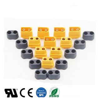 แท้ Amass ขั้วต่อแบตเตอรี่ XT60 ชุบทอง 1 คู่ ผู้-เมีย มีฝาปิด, ปลั๊ก Connectors XT60 ปลั๊ก XT60 ปลั๊กเชื่อมต่อกระแสไฟสูง