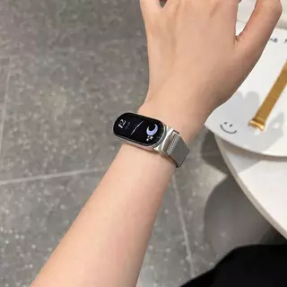 สายรัดโลหะลูป Milanese สำหรับ for Smartwatch Xiaomi Mi Band 10 9 8 สายรัดสแตนเลสแม่เหล็ก for MiBand 10 9 8