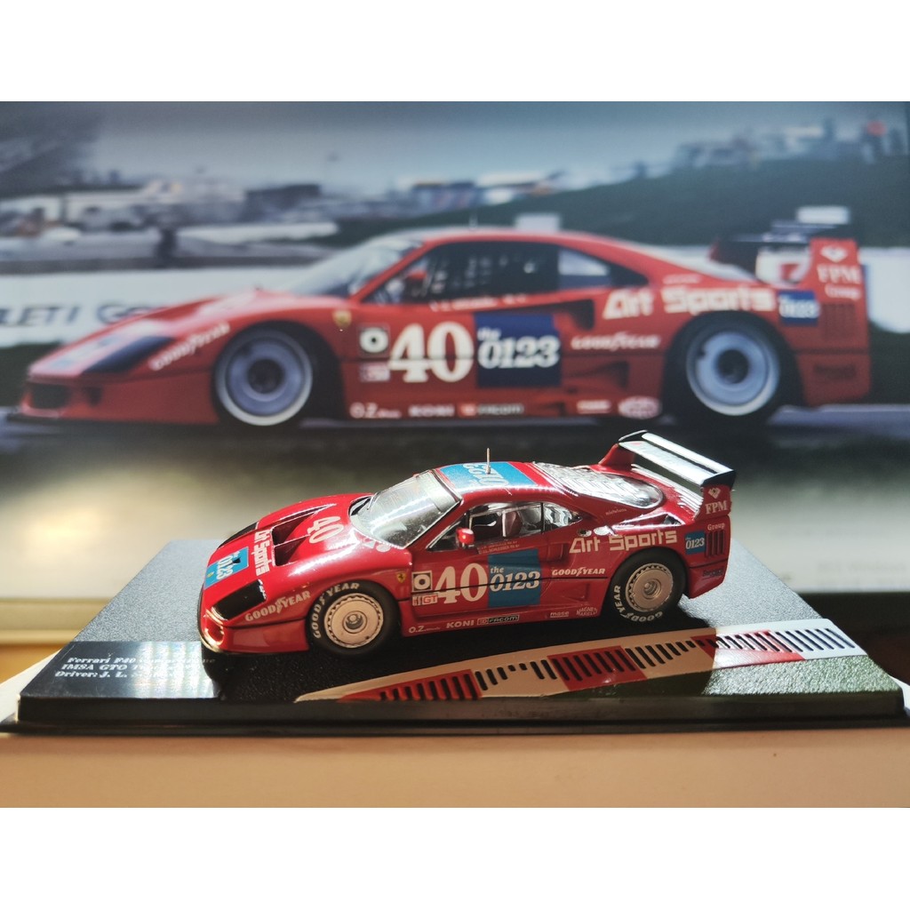 IXO 1: 43 Ferrari F40 GT1 IMSA Slyther 1990 Race Season Ferrari F40 Competizione IMSA GTO Topeka 199