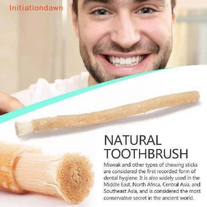 [Initiationdawn] แปรงสีฟัน Miswak ธรรมชาติแบบพกพา 1 ชิ้นฟันแบบดั้งเดิม Whitener & Manual Tooth Care 