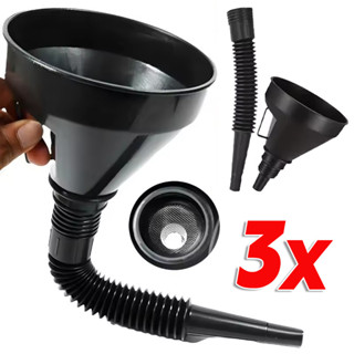 1/2/3 ชุดช่องทางเติมน้ํามันรถยนต์ป้องกันการกระเด็นพลาสติกทนท…