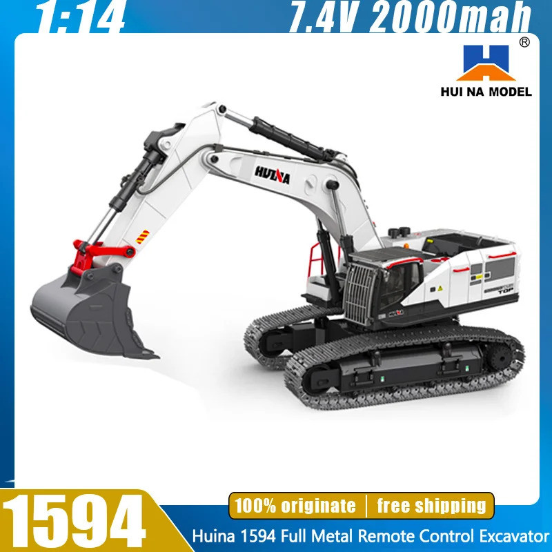 Huina 1592 1593 1594 Rc Excavator 1/14 ขนาดใหญ่ Dumper รถบรรทุก Crawler โลหะผสมรถแทรกเตอร์ Loader คว