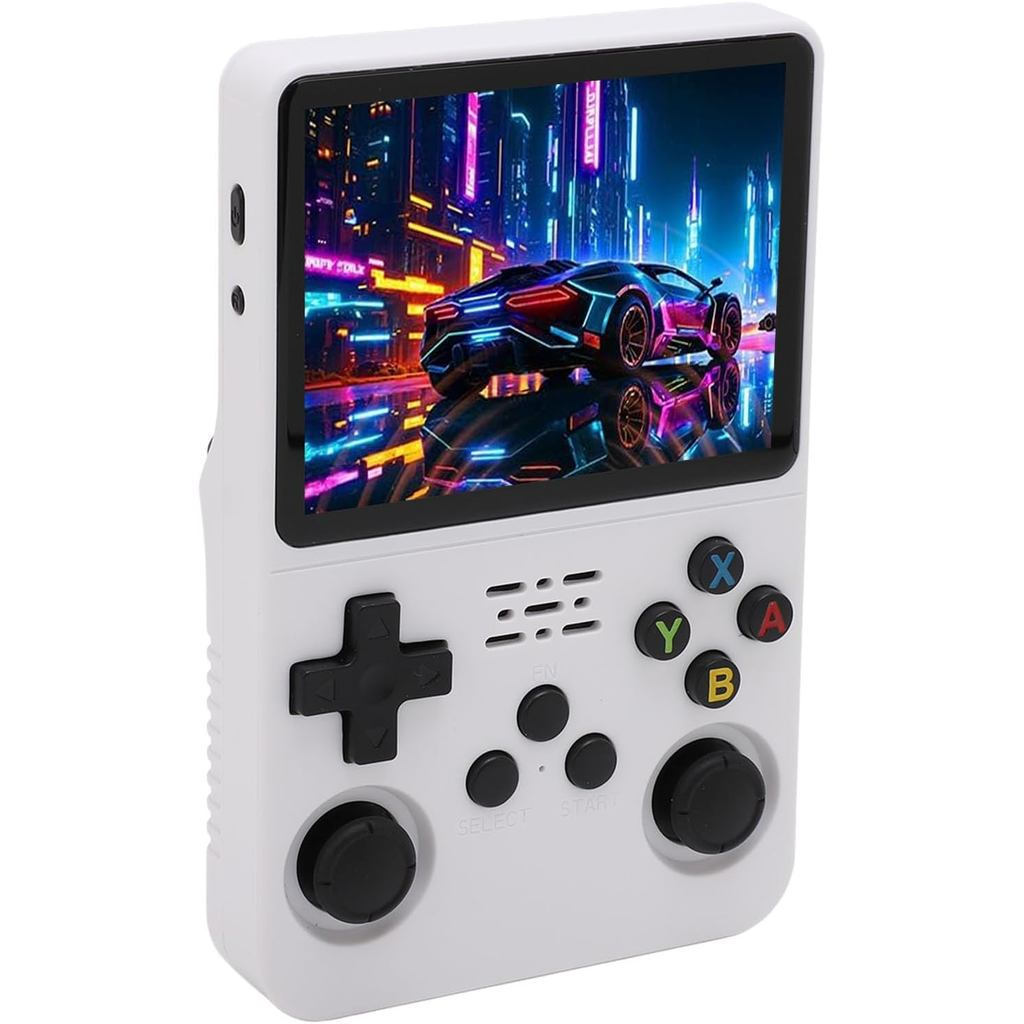 R36S Retro-Handheld-Spieelkonsole, 3,5-Zol-IPS-Bildschirm Videospielkonsole, Dual 3D Rocker, Hand-Em