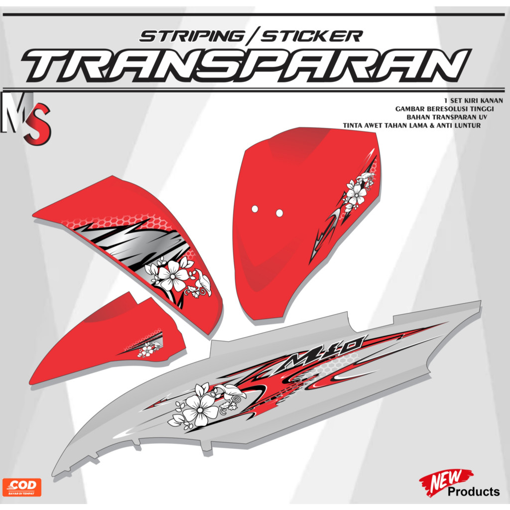 TRANSPARENT STRIPING MIO J/GT SMILE STICKER VARXY V4 YSM05 FLOWER GRADATION /