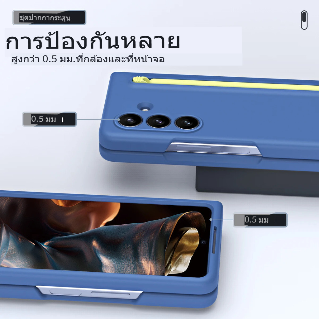 ฝาครอบโทรศัพท์ป้องกัน Samsung Galaxy Z Fold5 6 7 Case ฝาครอบป้องกันกระจกหน้าจอแบบรวมทุกอย่างพร้อมช่องเสียบปากกาPen HDcap - รูปที่ 2
