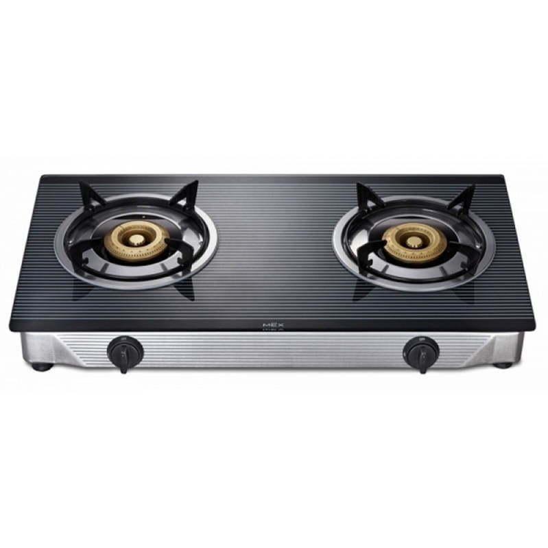 MEX - เตาแก๊สตั้งโต๊ะฐานกระจก 2 หัวแก๊ส รุ่น PC577I3 สีดำ