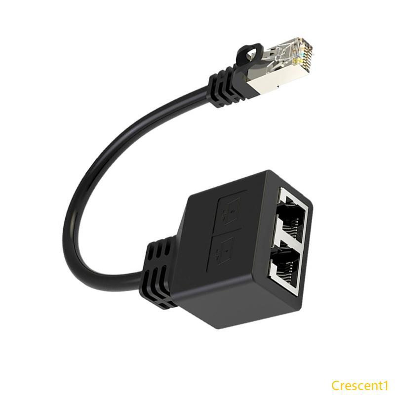 Crescent1 RJ45 Ethernet Splitter 1 ถึง 2 1000Mbps Ethernet Switches 2 พอร์ต RJ45 LAN อะแดปเตอร์