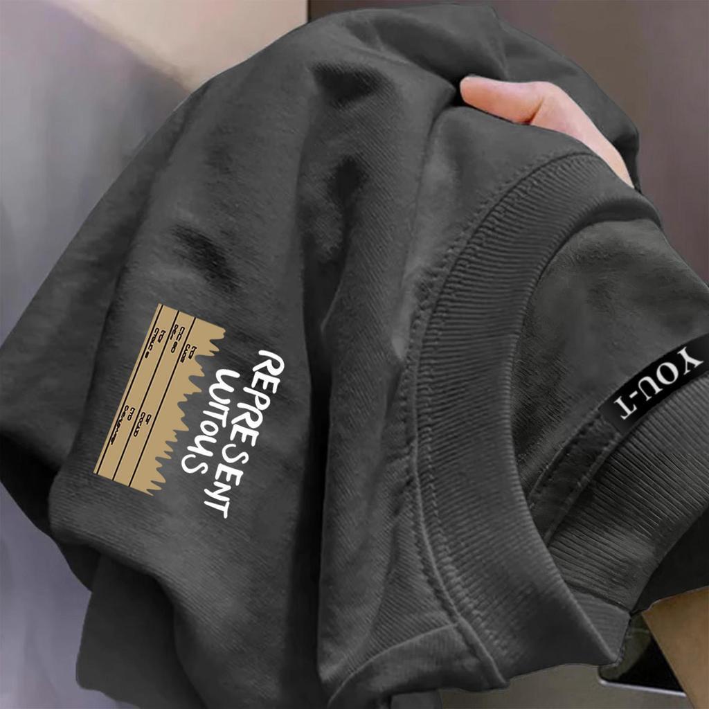 Top.basic🔥เสื้อเท่ๆ อเมริกัน oversize ผ้าCotton โคตรนุ่มเสื้อสีดํา พิมพ์ลาย"REPRESENT"เสื้อสีเข้ม【COD】