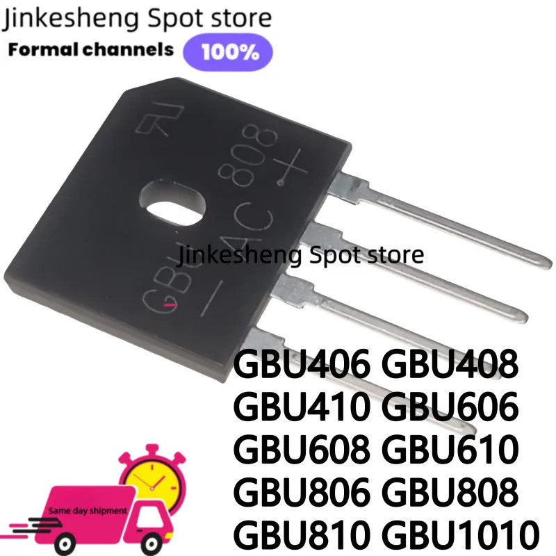 5PCS GBU406 GBU408 GBU410 GBU606 GBU608 GBU610 GBU806 GBU808 GBU810 GBU1010 GBU วงจรเรียงกระแสสะพานแ