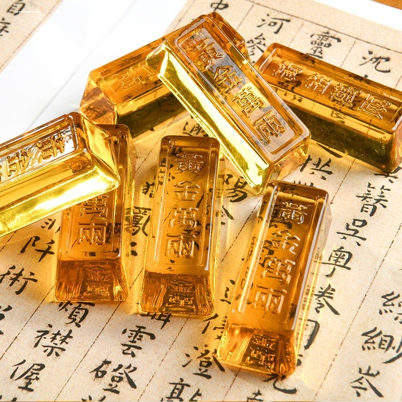 ทองแท่งมงคล แก้วคริสตัล เหรียญจีนโบราณ เสริมโชค เสริมดวง ของตกแต่งเรียกทรัพย์ - รูปที่ 2