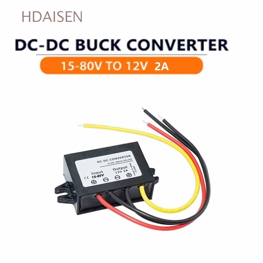 HDAISEN Step-Down Converter, DC 15V-80V ถึง DC 12V 2A Buck Regulator ตัวควบคุมแรงดันไฟฟ้า, Converter แหล่งจ่ายไฟ Step-Down แรงดันไฟฟ้าลด Buck Converter รถยก