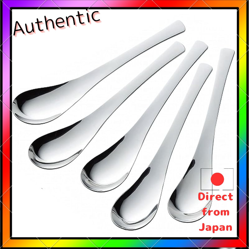 Shumura Kihon Easy-to-Use Spoon Set - 5 Pieces, Dishwasher Safe, Made in Japan, Versatile for Soup, 