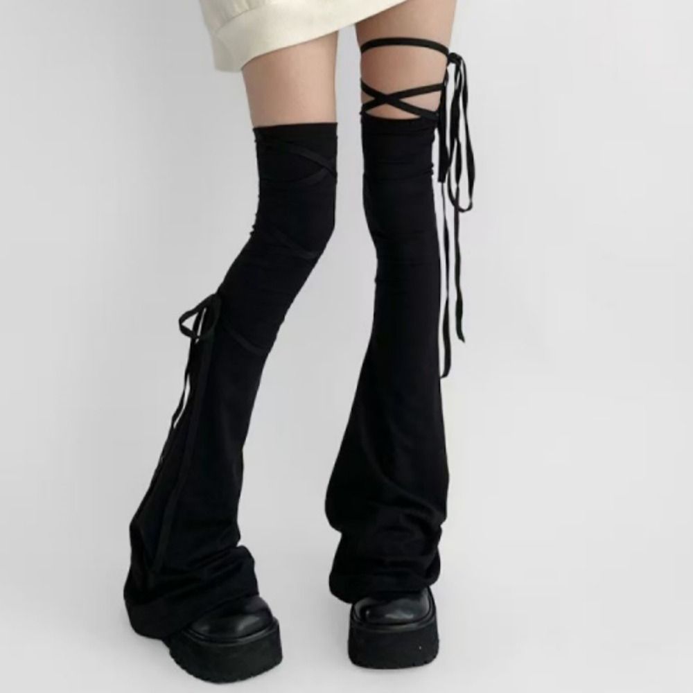 บีทริกซ์ Lace-Up Leg Warmers แบบ High Tube สำหรับคอสเพลย์ รูปที่ 5