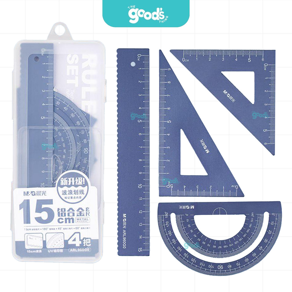 ชุดเรขาคณิต อลูมิเนียม 15cm. m&g ชุดเรขาคณิต 4 ชิ้น ARL960DM (จำนวน1ชุด) - รูปที่ 2