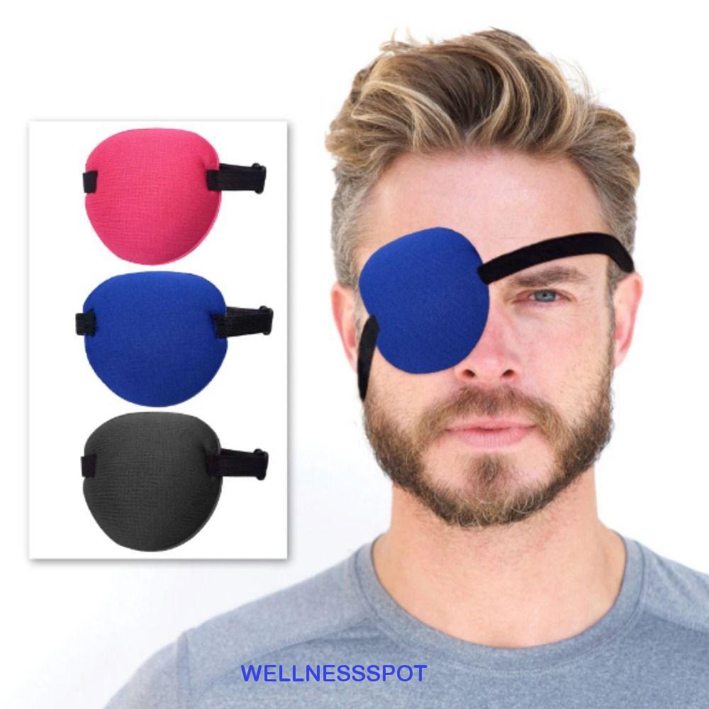 WELLNESSSPOT ฝาครอบแพทช์ตาเดียว, ผ้าปิดตาเดี่ยวระบายอากาศได้นุ่ม, ผ้าปิดตา 3D ที่ปรับได้ใช้งานได้จริงสําหรับดวงตาซ้ายและขวา