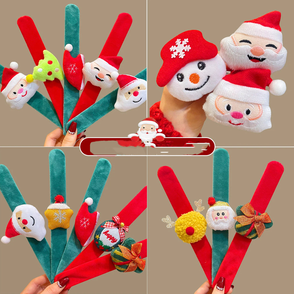 ใหม่คริสต์มาส Snowman Elk Pop แหวนสร้อยข้อมือการ์ตูนตุ๊กตาตุ๊กตาตุ๊กตา Creative Dress Up อุปกรณ์เสริม Christmas Party ของขวัญ