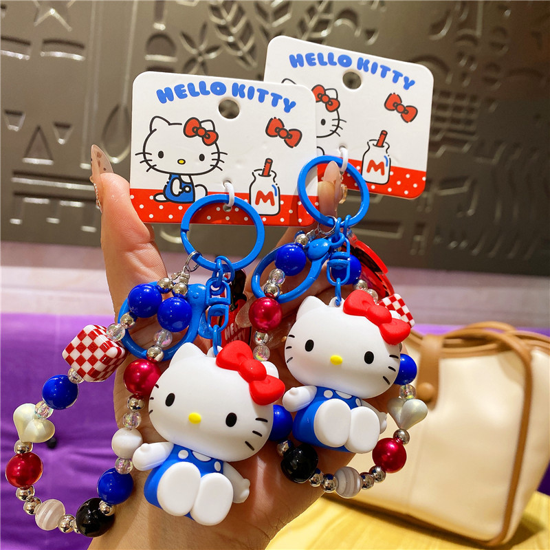 Sanrio Hello Kitty Classic Doll Bracelet Keychain KT Cat Car Keychain Pendant Bag Pendant
