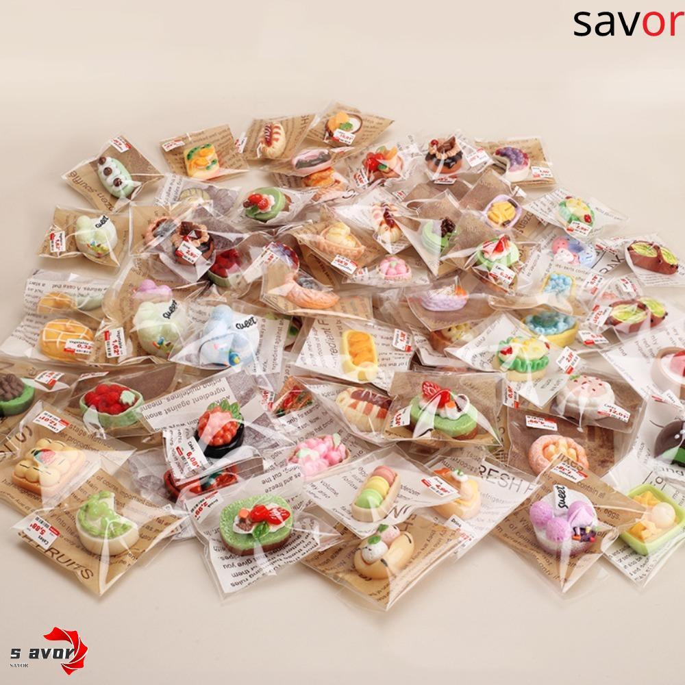 ชรอม 20 ชิ้น จําลองมินิเค้ก ขนมปังจิ๋ว ของเล่นอาหารปลอม ขนมจิ๋ว อุปกรณ์บ้านตุ๊กตา
