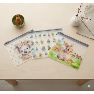 S0165 กระเป๋าซิปลอค A5 ซิปขาว ขนาด 17ซม.*23ซม. ใส่ดินสอ ปากกา เครื่องเขียน กันน้ำ กล่องดินสอ