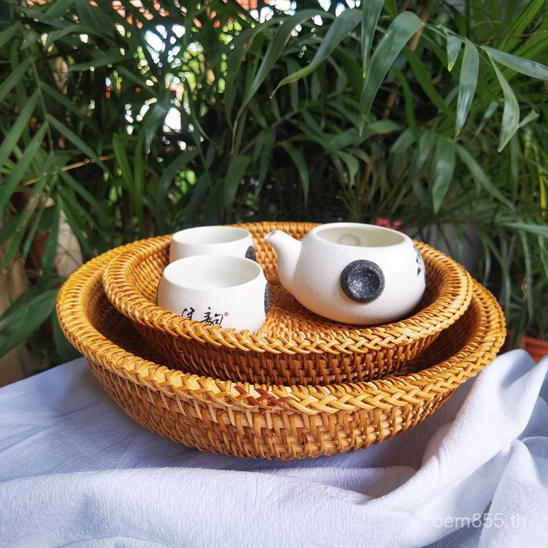 จานขนมที่ทําด้วยมือหวายถั่วเวียดนามตะกร้าตะกร้าผลไม้กล่องเก็บขนมทอ011 หัวเฟย GTV2