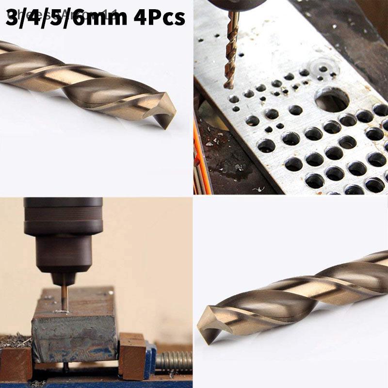 CHE 4 ชิ้น M35 Cobalt เคลือบ Twist เจาะชุด Bit สําหรับไม้โลหะเครื่องตัดรูสแตนเลสไม้โลหะเจาะ TH