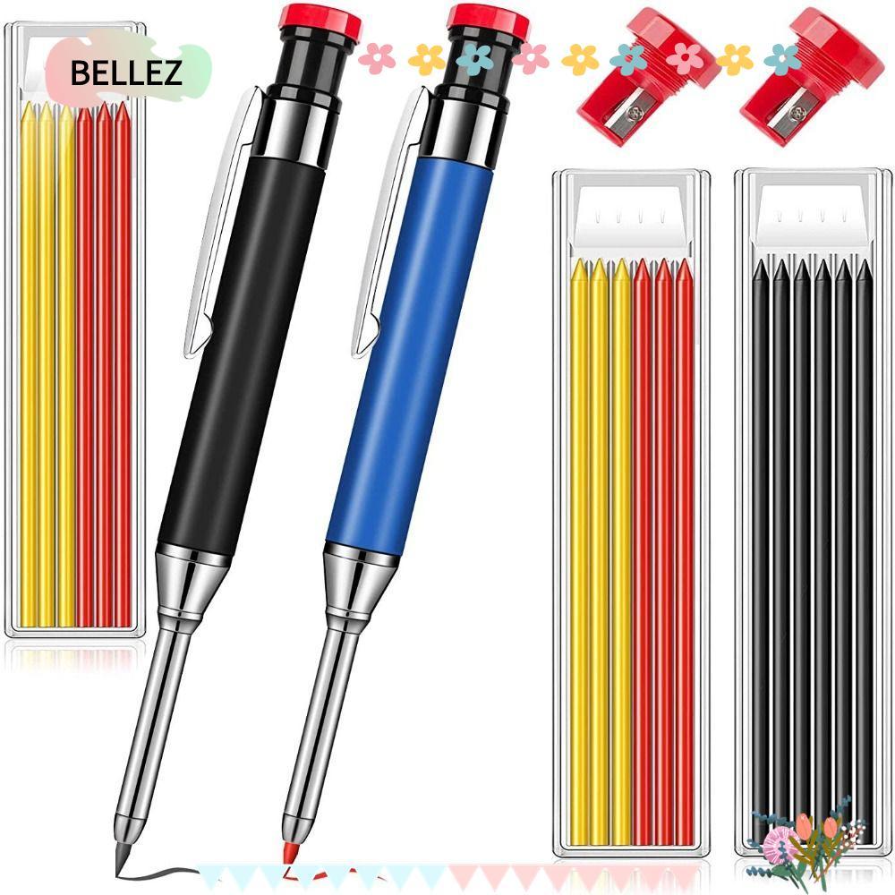 เบลล์ซ์ ดินสองานไม้หัวยาวเหลาในตัวดินสอกดโลหะคุณภาพสูง2.8มิลลิเมตรหลุมลึกเครื่องหมายงานไม้เครื่องหมายลึกหลุมงานไม้ก่อสร้าง