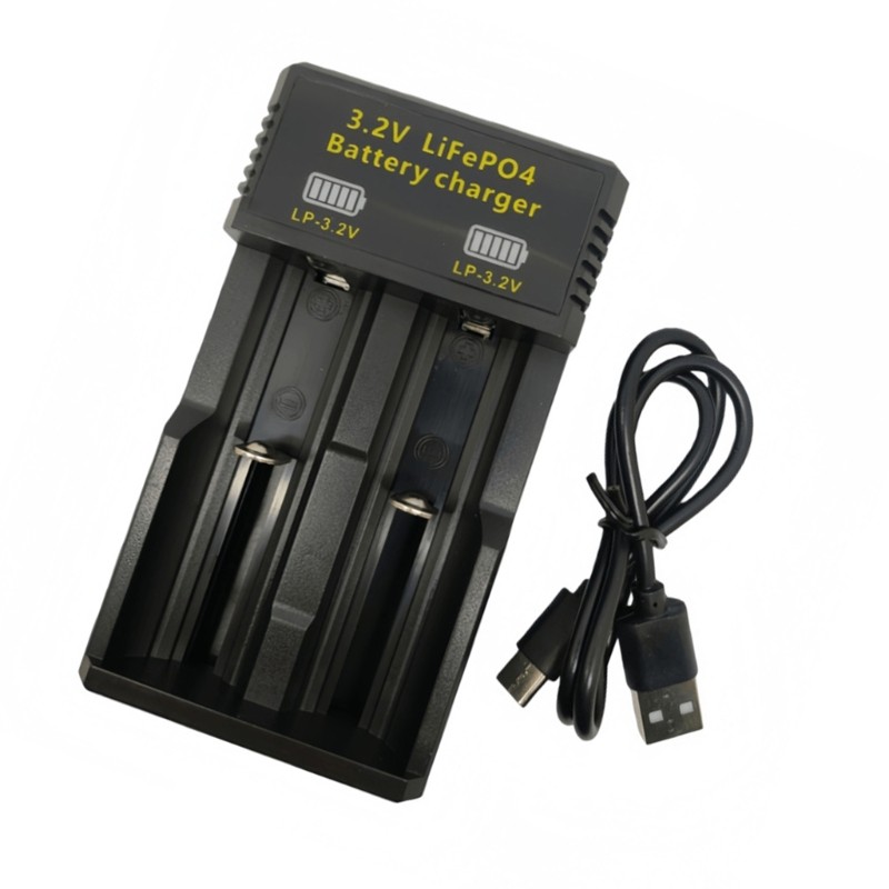 WU ไฟ LED LiFePO4 กล่องชาร์จสําหรับแบตเตอรี่เส้นผ่านศูนย์กลาง 26 มม. ไฟ USB 3 2V