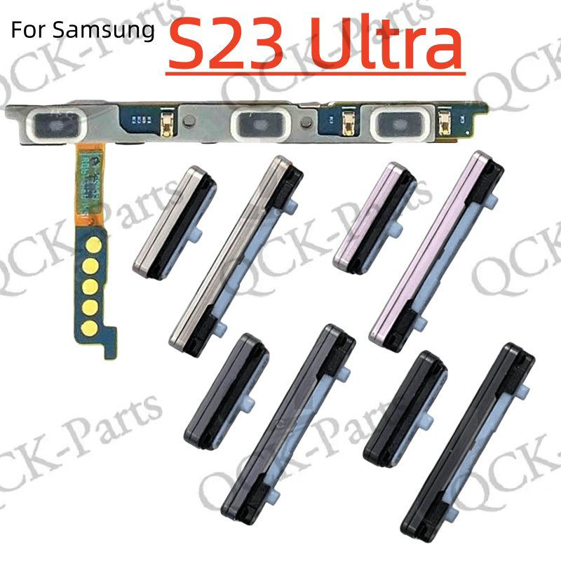 สําหรับ Samsung Galaxy S23 Ultra Power Volume ปุ่มด้านข้าง Flex Cable Keys ปุ่มปิดระดับเสียงขึ้นและลงที่ด้านข้าง Replacement Part