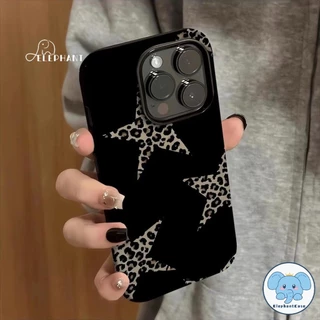 เคสไอโฟน16 สำหรับ IPhone 17 AIR 15 13 16 11 12 14 Pro Max XR XS X Max 15 14 7 8 Plus เคสพื้นผิวมันวาวลายเสือดาววินเทจ