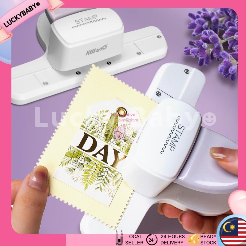 KW-triO แสตมป์ใหม่รูปแบบ Edging Punch Handmade Craft DIY แสตมป์บุ๊คมาร์คการ์ดอวยพร Puncher Embosser