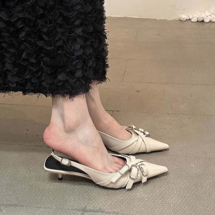 เกาหลี ส้นสูง kyda รองเท้า รองเท้า poise รองเท้าแตะส้นสูงปิดหัวสไตล์ฝรั่งเศสปากตื้นแบบใหม่ฤดูร้อนปี2