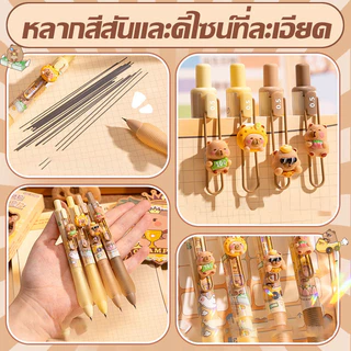 🔥จัดส่งจากกรุงเทพ🔥กล่องปากกาลบได้4/ 6 ด้ามพร้อมหัวตุ๊กตาสุดน่ารัก หมึกสีน้ำเงินคริสตัล และดีไซน์ปากกาเจลคลิกได้