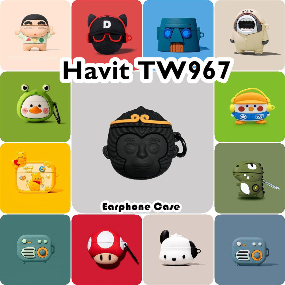 imamuraFor Havit TW967 ฝาครอบคู่น่ารักการ์ตูนซิลิโคนอ่อนนุ่มหูฟังกรณีปลอก NO.2