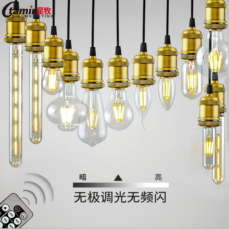 No Strobe Edison Dimming led Filament e27 Filament Dark Brightness Retro Bulb