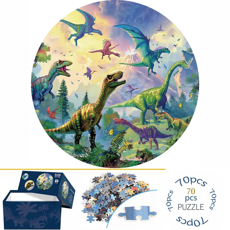 70 Pieces Dinosaur World Jigsaw Puzzles for Adults Home Decor Games Family Fun Floor Puzzles Educati