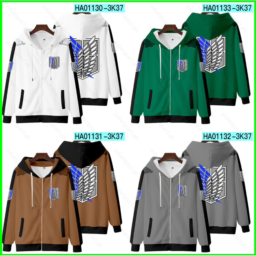 YB1 Anime Attack on Titan เสื้อแจ็คเก็ตแขนยาว Unisex สำหรับ_cosplay_Eren_สไตล์_Wings_of_Liberty พร้อ