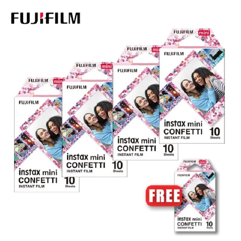 Fujifilm Instax Mini ฟิล์ม Instax Mini 12 Confetti ออกแบบฟิล์มสีสําหรับ Fuji Mini 11 8 9 7s 25 26 70