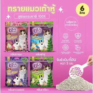 [[ขนาด 6 ลิตร >> จำนวน 3 ถุง]] ทรายแมวเต้าหู้พรีเมียม Catty Cat ทิ้งชักโครกได้ จับตัวเร็ว ปลอดภัย