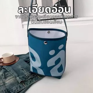 วินเทจชนสีตัวอักษรขนาดใหญ่ผ้าใบถังน้ำกระเป๋าสำหรับผู้หญิงความจุขนาดใหญ่ไหล่เดียว TOT กระเป๋านักเรียนเดินทางกระเป๋าถือ