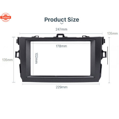ส่งจากไทยหน้ากาก แอนดรอยด์ TOYOTA corolla altis ตรงรุ่น year 2008-2013 หน้ากากวิทยุ altis หน้ากาก 7 