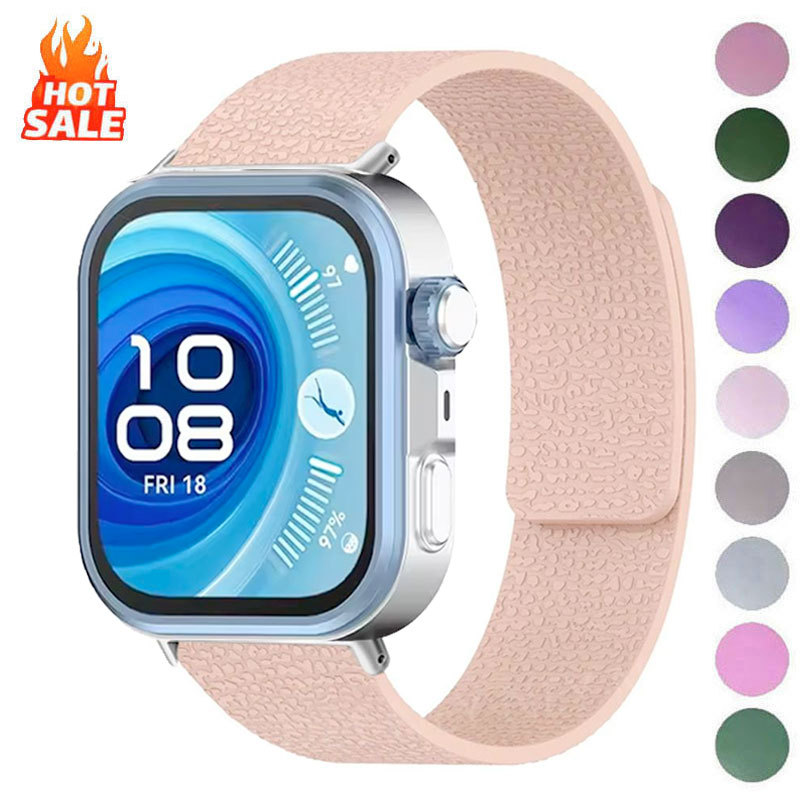 สายซิลิโคนแม่เหล็กสําหรับ Huawei Watch Fit 4 Pro สายซิลิโคนใหม่เข็มขัดสร้อยข้อมือ Magnetic loop band Correa Huawei Watch Fit 4 Fit 3 สายรัดข้อมือ