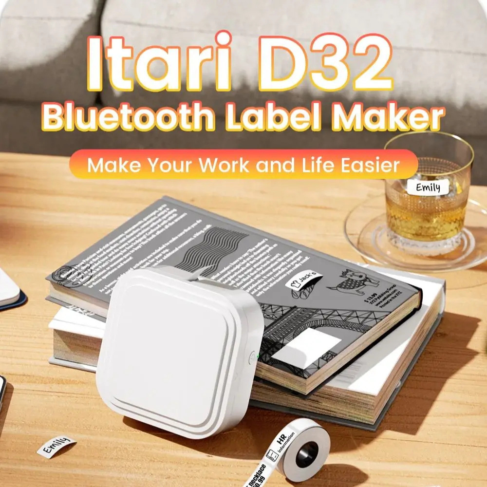 D32 Mini Label Printer แบบพกพา Bluetooth Thermal Label Maker สําหรับสติกเกอร์ขนาดเล็ก,ฟังก์ชั่นเดียว